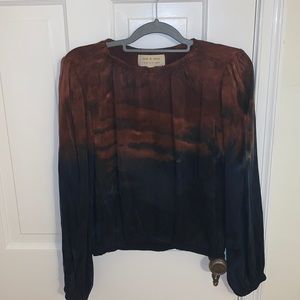 Night sky (brown and navy) blouse